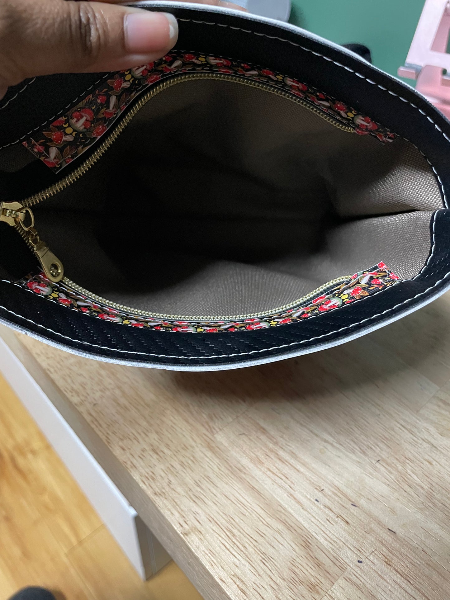 Mini Box Tote (Mushroom Print)